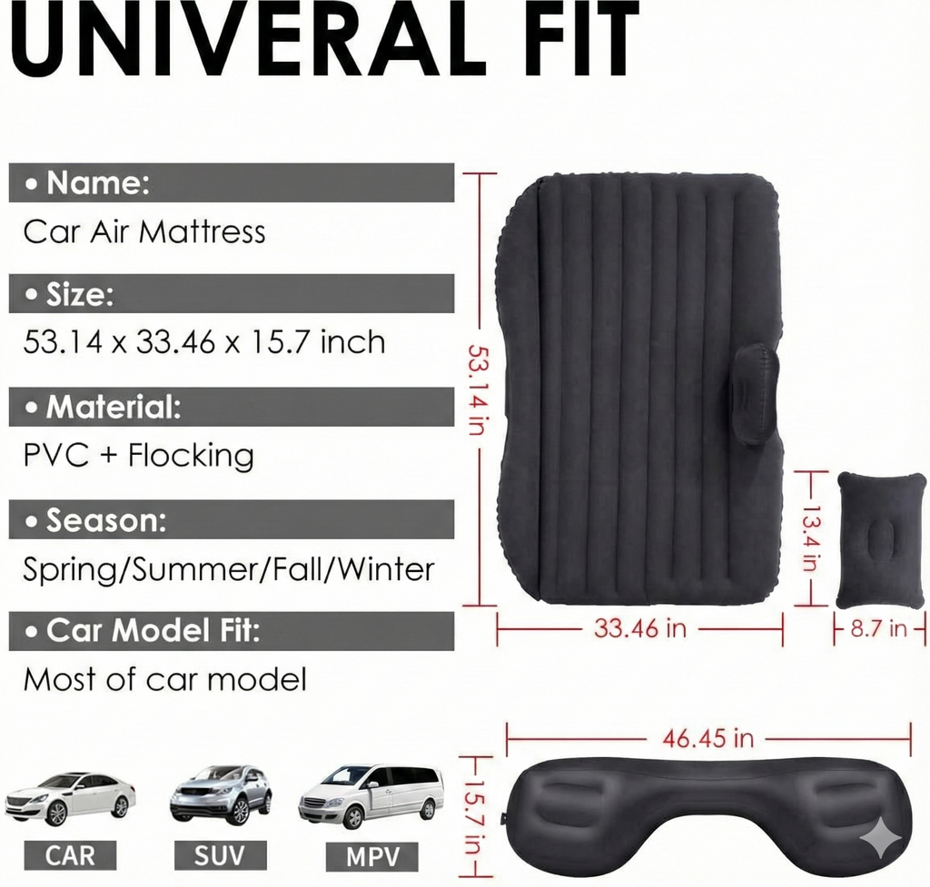 Premium Inflatable Car Bed